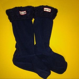 Hunter cable knitted cuff tall boot socks